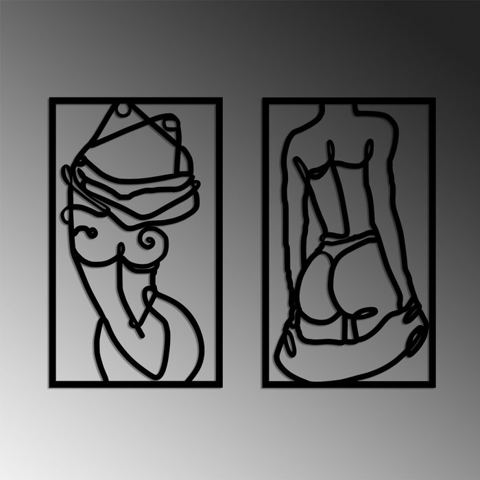 Wallity Escultura de pared Body Positive en negro